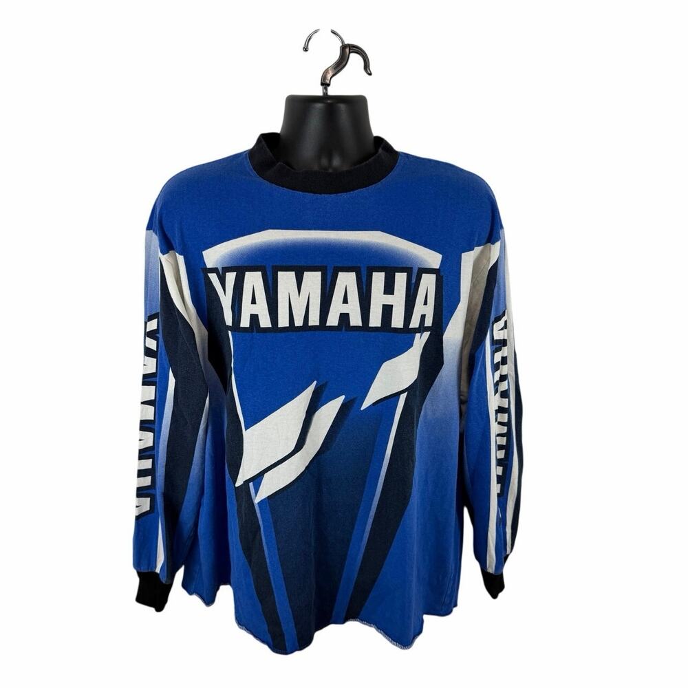 Vintage Yamaha Motocross Jersey Longsleeve Padded Elbows Size Large USA Made